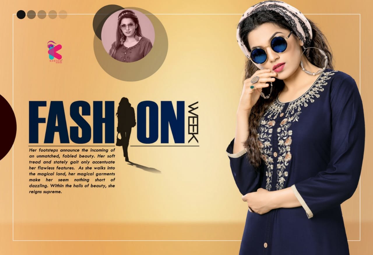 Zarina Vol-9 Embroidered Rayon Kersom Kurtis Zarina Vol-9 Embroidered Rayon Kersom Kurtis